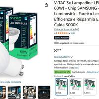 V-TAC 3x Lampadine LED 6W - 3000k