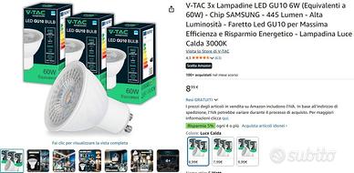 V-TAC 3x Lampadine LED 6W - 3000k