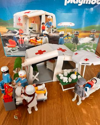 Set 1988 vintage Playmobil 3224 ospedale da campo