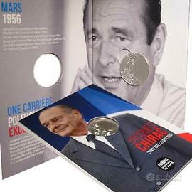 Folder da collezione moneta argento Jacques Chirac