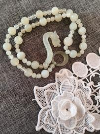 Collana cinese giada Hsiu vintage anni '70