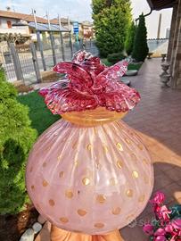 Vaso Murano Design Fiore. Firma e Certificato 