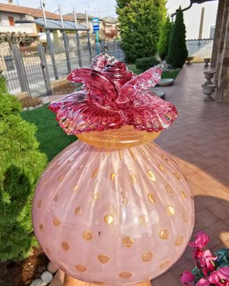 Vaso Murano Design Fiore. Firma e Certificato 