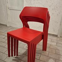 Sedie Siesta Snow rosse – design moderno, impilab