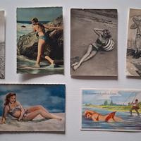 Lotto 6 Cartoline Vintage Pin-Up Anni '50 Rare