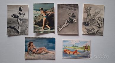 Lotto 6 Cartoline Vintage Pin-Up Anni '50 Rare