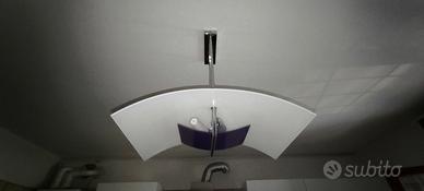 lampadario cucina vetro  melanzana/viola bianco