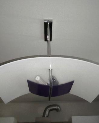 lampadario cucina vetro  melanzana/viola bianco