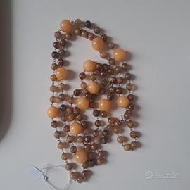 Collana  d'argento con pietre dure 