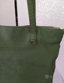 Bulgari - Borsa da donna in vera pelle verde
