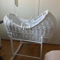 Culla vimini con dondolo Clair de lune deluxe
