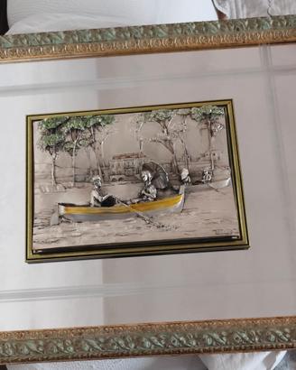 Quadro con bassorilievo argento 