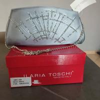 Pochette donna Ilaria Toschi in raso argento