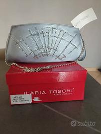 Pochette donna Ilaria Toschi in raso argento