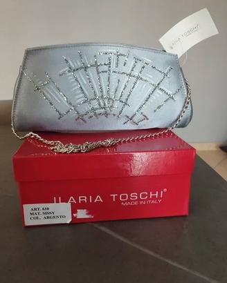 Pochette donna Ilaria Toschi in raso argento