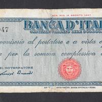 Titolo provvisorio lire 5000 del 1948, restaurato,