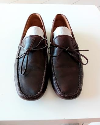 scarpe Tod’s mocassini stringati in pelle marrone