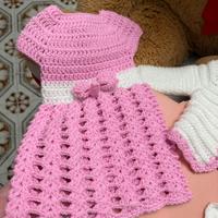 Vestitino con cardigan di lana