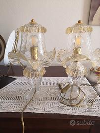 COPPIA LAMPADE IN VETRO DI MURANO