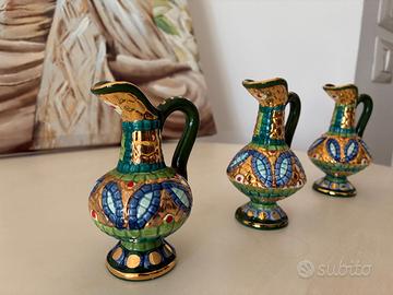 Set 3 Anforette in Ceramica Mosaico Stile Costiera