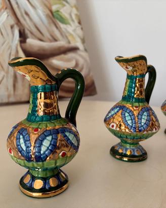 Set 3 Anforette in Ceramica Mosaico Stile Costiera