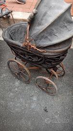 Vintage passeggino ferro tela originale