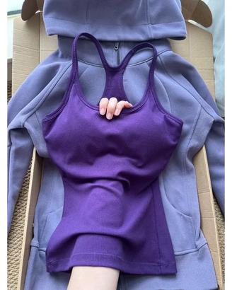Top da donna viola con spalline