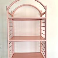 Libreria Scaffale Rosa in legno Rattan