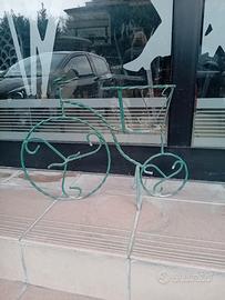 bi cicletta porta piante in ferro battuto