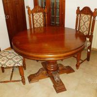 Tavolo Tondo allungabile Gambone tornito come nuov