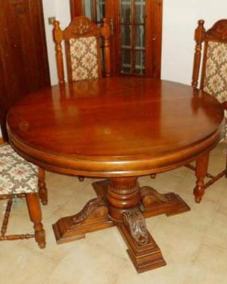 Tavolo Tondo allungabile Gambone tornito come nuov