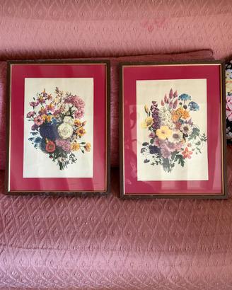 Set due stampe floreali vintage