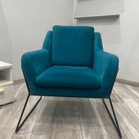 Poltrona design blu ottanio