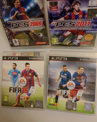 lotto giochi FIFA e PES per PS3