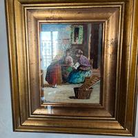 Quadro pittura olio su tela Rivoli anni 70