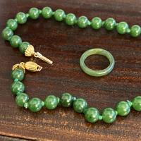 Collana e anello di Giada oro 18kt  oro 750