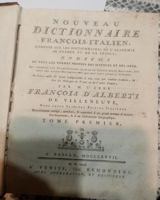originale del 1777 Dizionario Francese-Italiano