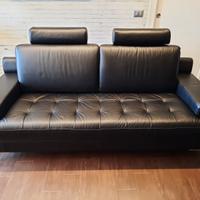 Divano in VERA PELLE nera Doimo Salotti