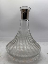 Decanter vintage in vetro lavorato con tappo