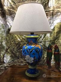 Lampada da tavolo in ceramica dipinta