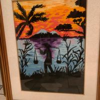Quadro ricamo mezzo punto