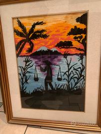 Quadro ricamo mezzo punto