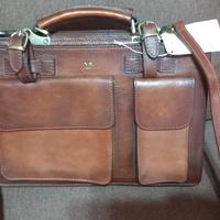 Borsa 24 h e porta documenti in VERA PELLE e cuoio