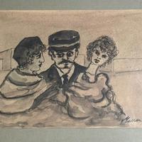 Mino Maccari (1898–1989) – Acquarello su carta