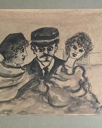 Mino Maccari (1898–1989) – Acquarello su carta