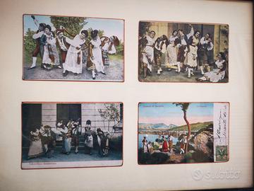 Quadro con 4 cartoline vintage Sorrento tarantella