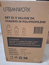 Set 3 Valigie Rigide Urbanworx NUOVO Imballato