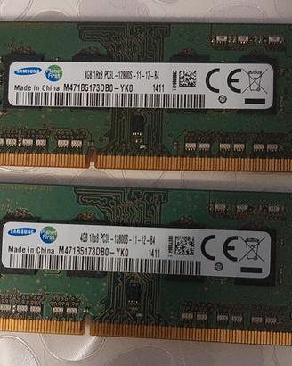 Coppia SODIMM 4Gb PC3L per Laptop