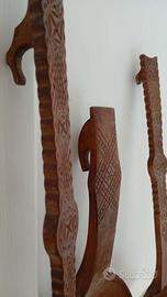 Posate giganti in legno fatte a mano anni 60