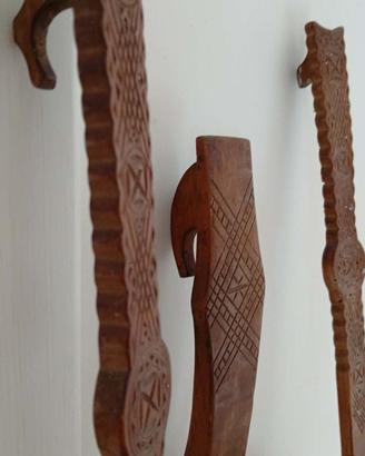 Posate giganti in legno fatte a mano anni 60